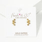 18k Gold Dipped CZ Pave Five Flower Post Stud Earrings
