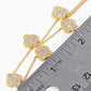 18k Gold Dipped CZ Pave Five Quatrefoil Pendant Necklace