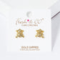 18k Gold Dipped CZ Pave Frog Post Stud Earrings