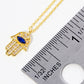 18k Gold Dipped CZ Pave Hamsa Pendant Delicate Necklace