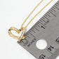 18k Gold Dipped CZ Pave Heart Pendant Delicate Necklace
