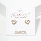 18k Gold Dipped CZ Pave Heart Post Stud Earrings