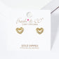 18k Gold Dipped CZ Pave Heart Stud Earrings