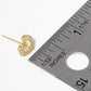 18k Gold Dipped CZ Pave Heart Stud Earrings