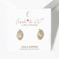 18k Gold Dipped CZ Pave Marquise Post Stud Earrings