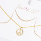 18k Gold Dipped CZ Pave Peace Symbol Pendant Delicate Necklace