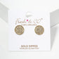 18k Gold Dipped CZ Pave Round Disc Post Stud Earrings