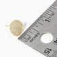 18k Gold Dipped CZ Pave Round Disc Post Stud Earrings