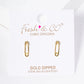 18k Gold Dipped CZ Pave Safety Pin Post Stud Earrings