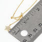 18k Gold Dipped CZ Pave Star And Moon Pendant Lariat Necklace