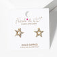 18k Gold Dipped CZ Pave Star Post Stud Earrings
