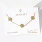 18k Gold Dipped CZ Pave Three Quatrefoil Bracelet