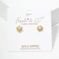 18k Gold Dipped CZ Pearl Dainty Flower Post Stud Earrings