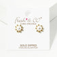 18k Gold Dipped CZ Pearl Flower Post Stud Earrings