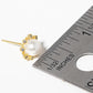 18k Gold Dipped CZ Pearl Flower Post Stud Earrings