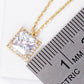 18k Gold Dipped CZ Square Pendant Delicate Necklace