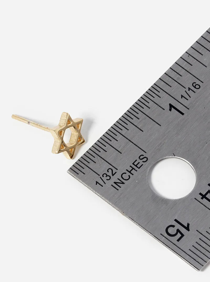 18k Gold Dipped Star Of David Post Stud Earrings