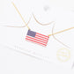 18k Gold Dipped US Flag Printed Pendant Necklace