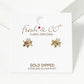 18k Gold Dipped Baguette CZ Pearl Post Stud Earrings
