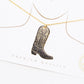 18k Gold Dipped Cowgirl Boot Pendant Pendant Necklace