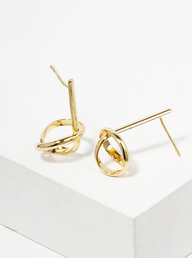 18k Gold Dipped Delicate Knot Post Earrings