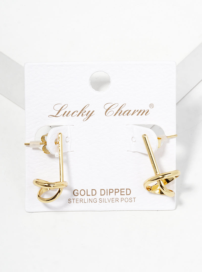 18k Gold Dipped Delicate Knot Post Earrings