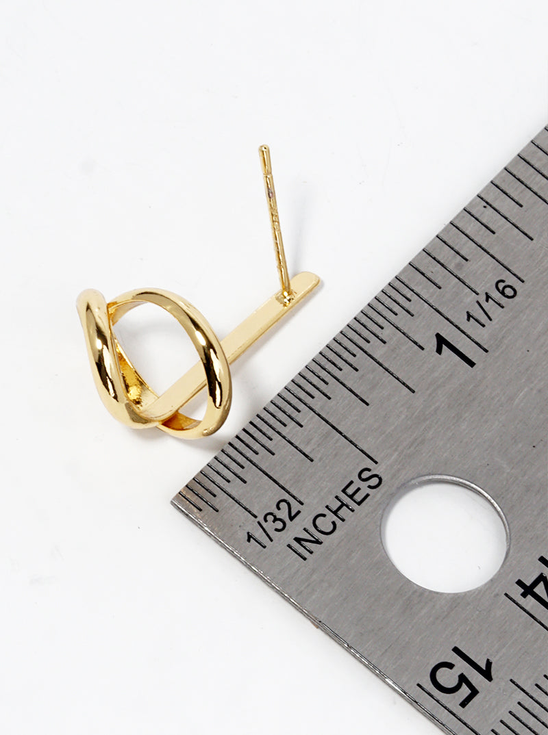 18k Gold Dipped Delicate Knot Post Earrings