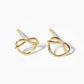 White Gold Dipped Delicate Love Knot Post Stud Earrings