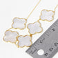18k Gold Dipped Five Quatrefoil Statement Necklace