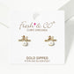 18k Gold Dipped Geometric CZ Bar Pearl Post Stud Earrings