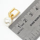 18k Gold Dipped Glass Pearl Drop CZ Pave Huggie Hoop Earrings