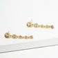 18k Gold Dipped Graduated Bezel CZ Drop Post Earrings