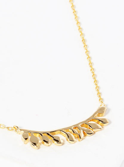 18k Gold Dipped Leaf Pendant Delicate Necklace