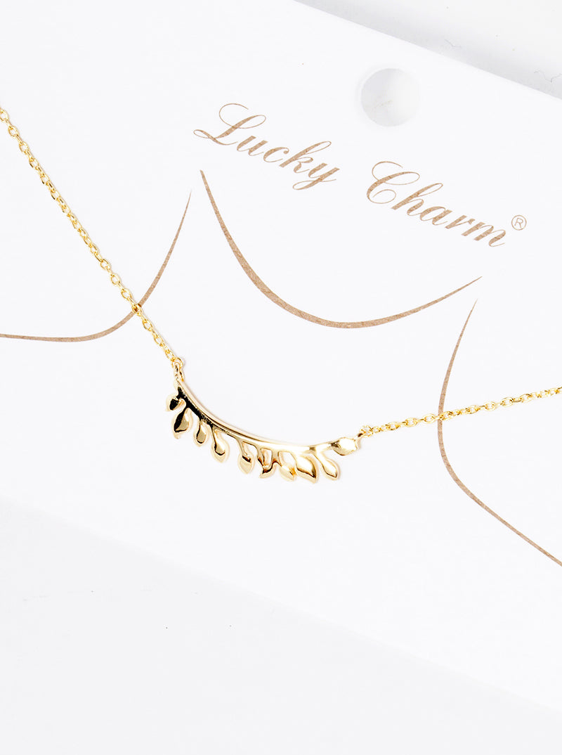 18k Gold Dipped Leaf Pendant Delicate Necklace