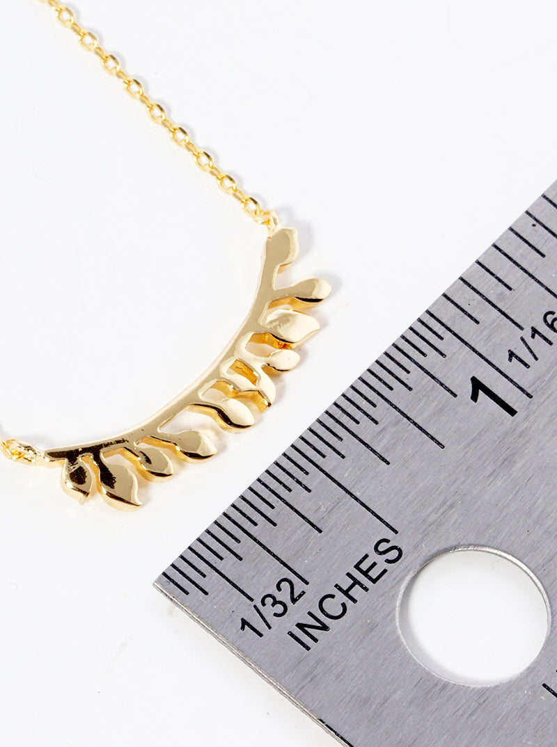 18k Gold Dipped Leaf Pendant Delicate Necklace