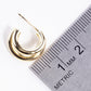 18k Gold Dipped Metal 15mm Double Open Hoop Earrings