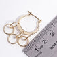 18k Gold Dipped Metal Hinged Hoop Earrings With Textured Multi Circle Drop
