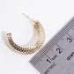 18k Gold Dipped Metal Mesh 25mm Open Hoop Earrings