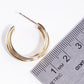 18k Gold Dipped Metal Multi Strand 25mm Open Hoop Earrings