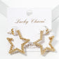 18k Gold Dipped Metal Star Shape Open Hoop Earrings