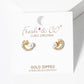 18k Gold Dipped Pearl CZ Pave Moon And Star Post Stud Earrings