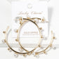 18k Gold Dipped Pearl Beaded 50mm Satellite Open Hoop Earrings