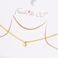 18k Gold Dipped Round Dainty CZ Pendant Delicate Necklace