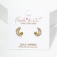 18k Gold Dipped Symmetrical CZ Pave Crescent Moon And Star Post Stud Earrings