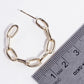 18k Gold Dipped Textured Chain 30mm Open Hoop Earrings