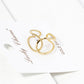 18k Gold Dipped Textured Metal Adjustable Interlocking Ring