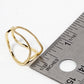 18k Gold Dipped Textured Metal Adjustable Interlocking Ring