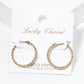 18k Gold Dipped Textured Twist 20mm Leverback Hoop Earrings