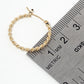 18k Gold Dipped Textured Twist 20mm Leverback Hoop Earrings