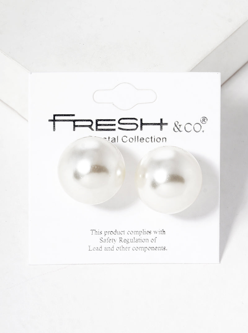 18mm Pearl Post Stud Earrings